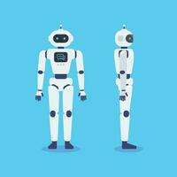 Front and side of Android Robot Cyborg Technology vector