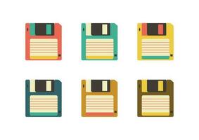 Colorful set of floppy disks vector illustration