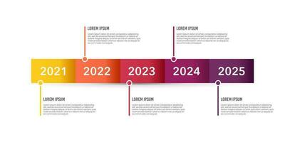 Infographic timeline 5th-anniversary presentation. Vector illustration.