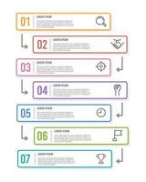 infografía etiquetas diseño modelo. cronograma con 7 7 pasos a éxito. negocio presentación. vector ilustración.