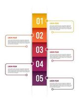 Infographic vertical numbers with pointer steps. Vector illustration.