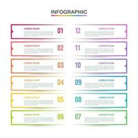 12-month timeline business report infographic labels template. Business presentation, Roadmap, Milestone. Vector illustration.
