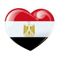 Flag of Egypt in the shape of a heart. Heart with the flag of Egypt. 3D illustration, vector