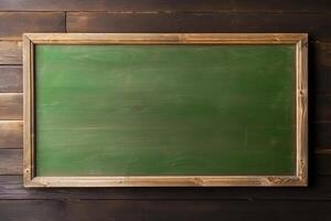 big empty green blackboard on a wall in the agriculture storage. AI Generated photo