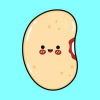 Bean character. Vector hand drawn cartoon kawaii character illustration icon. Isolated on white background. Soy Bean character concept