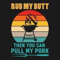 Funny Pig BBQ Grilling Lover Saying Meme gift t shirt design vector