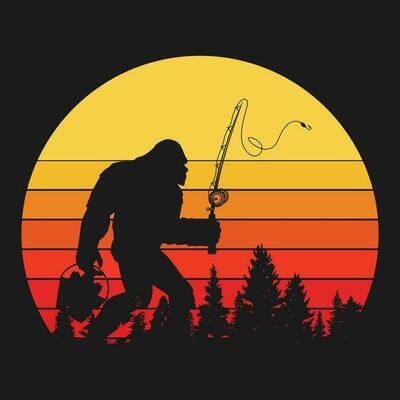 Bass Fishing Funny Bigfoot In Trucker Hat Retro T-Shirt Bass Fishing Funny Bigfoot In Trucker Hat Retro T-Shirt