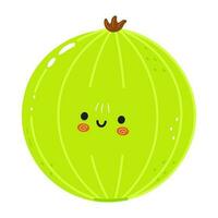 Cute funny Gooseberry character. Vector hand drawn cartoon kawaii character illustration icon. Isolated on white background. Gooseberry character concept