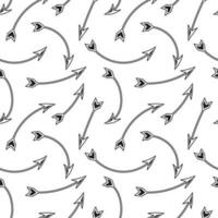 Seamless pattern with abstract arrows. Black and white design. Print, background, texture, vector