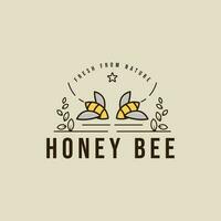 abeja logo línea Arte vector sencillo ilustración modelo icono gráfico diseño. miel colmena firmar o símbolo para producto desde naturaleza negocio con tipografía estilo