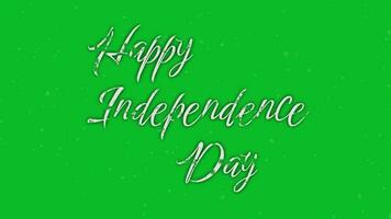 gelukkig onafhankelijkheid dag animatie, handgeschreven belettering van gelukkig onafhankelijkheid dag video