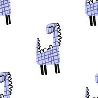 Childish seamless dino pattern. Endless design for wrapping paper with dinosaur, monster illustration vector