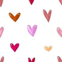 Beautiful seamless background with pink hearts. Valentine's Day. Seamless love heart design  background. Endless pattern on Valentine's day. The seamless texture with colored hearts. vector