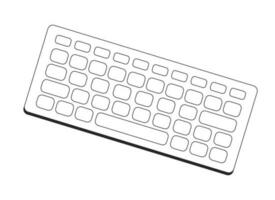 Computer keyboard flat monochrome isolated vector object. Input device for typing on computer. Editable black and white line art drawing. Simple outline spot illustration for web graphic design