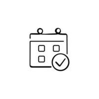 Calendar with Checklist Line Style Icon Design vector