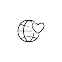 World Care Line Style Icon Design vector