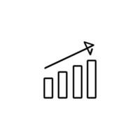 Bar Chart Up Line Style Icon Design vector