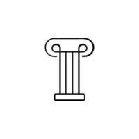 Antique Column Line Style Icon Design vector