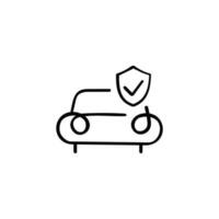 coche seguro línea estilo icono diseño vector