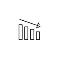 Bar Chart Down Line Style Icon Design vector