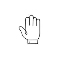 Raised Hand Line Style Icon Design vector