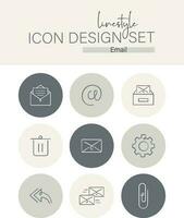 Linestyle Icon Design Set Email vector