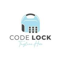 advanced code lock logo design vector