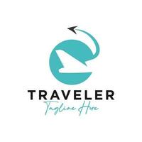 airplane tail transportation logo vector