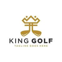 golf sport king logo design vector