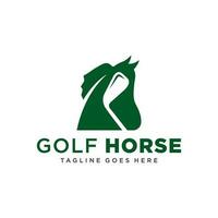 golf horse sport logo design vector