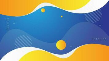 abstract fluid background with yellow and blue color vector