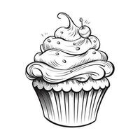 Beautiful Cupcake Silhouette vector