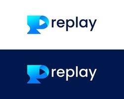 Letter RP with Play sign Modern Web and App logo vector