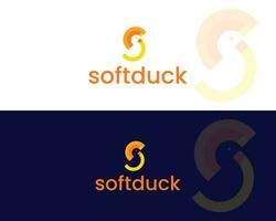 Simple and Minimalist Letter s with duck logo design vector