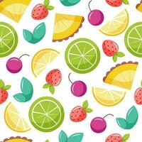 fruit and berry seamless pattern vector