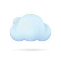 3D weather forecast icons white clouds in the rainy season with strong winds and rain vector