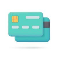 3d crédito tarjeta icono. en línea pago. sin efectivo sociedad para compras. 3d ilustración. vector