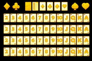 Set playing card for poker in Cheese texture for a mobile game. vector