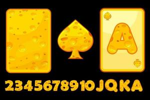 Cheesy set for creating playing cards for a mobile game. spades suit vector