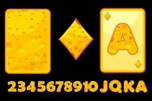 Cheesy set for creating playing cards for a mobile game. Diamond suit vector