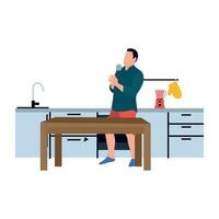 Set of Daily Routine Flat Characters vector