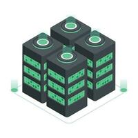 Modern of Server Racks Isometric Icon vector