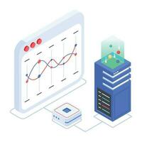 Modern of Server Racks Isometric Icon vector