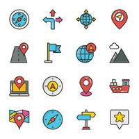 Maps and Navigation Vector Icons Set