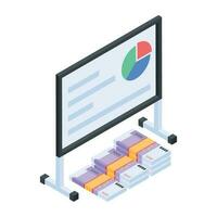 Isometric icon of financial presentation vector