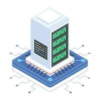 Modern of Server Racks Isometric Icon vector