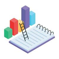 Handy isometric icon of business report vector