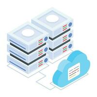 Modern of Server Racks Isometric Icon vector