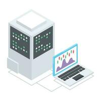 Modern of Server Racks Isometric Icon vector