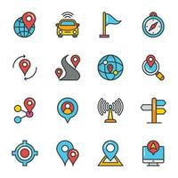 Maps and Navigation Vector Icons Set